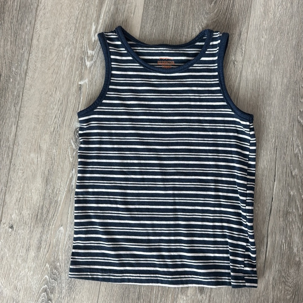 EUC Jumping Beans Navy & White Striped Tank Size 4T